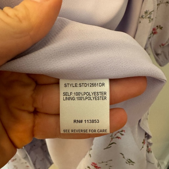 Sugar Lips Love Bird Lavender Floral Print Midi Wrap Dress - Small - Picture 14 of 15